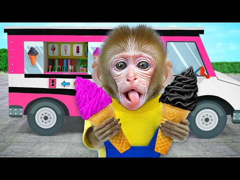 KiKi Monkey challenge with Ice Cream Truck and Tasty Colors Food | KUDO ANIMAL KIKI