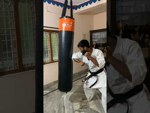 Karate punching bag practice #martialarts #karate #kalaripayattu #kickboxing