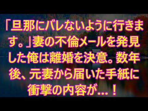 「旦那にバレないように行きます。」妻の不倫メールを発見した俺は離婚を決意。数年後、元妻から届いた手紙に衝撃の内容が…！   720