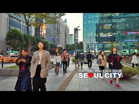 SEOUL CITY - Gangnam Teheran-ro Street Friday Evening Commute, Seoul, South Korea, Travel, 4K