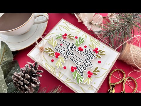 WORD Stamps as FOCAL IMAGES Christmas Card | Papertrey Ink The Bigs Christmas Sentiments