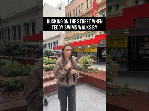 Teddy Swims runs into street performer singing his song 🥹