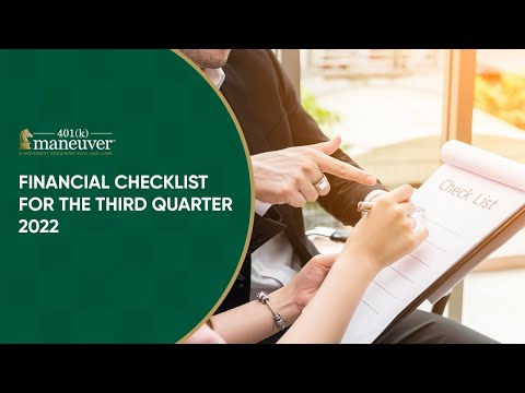 Financial Checklist For the 3rd quarter 2022