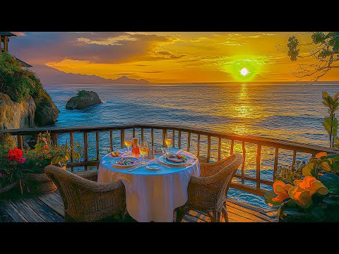 Romantic Seaside Sunset Space With Bossa Nova Jazz - Bossa Nova Jazz & Ocean Waves To Improve Mood