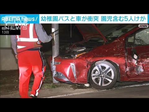 幼稚園バスと乗用車が衝突　園児2人を含む5人が軽傷　栃木・小山市(2024年11月13日)