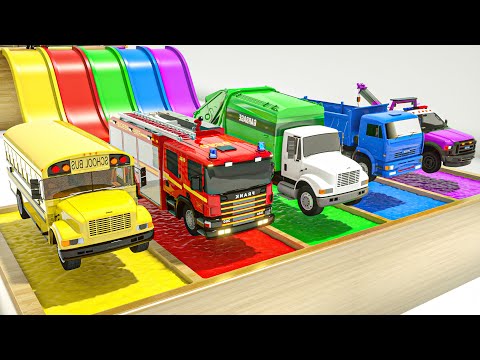 Learn colors with Wheels On the Bus song | SquareWheels TV Nursery Rhymes & Kids Songs