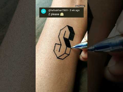 3D "Z" tattoo idea next ?........#tattoo #viral #shorts #tiktok #art #trending #temporarytattoo