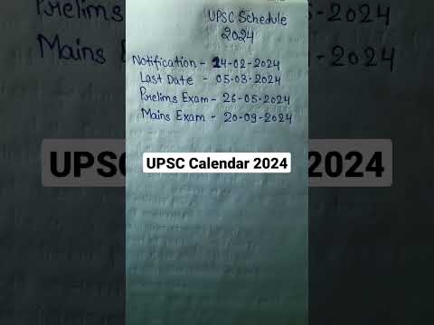 UPSC CSE 2024 Calendar. Target UPSC.