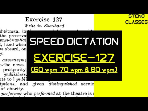 Speed Dictation of Exercise 127 | Chapter: Special Contractions | Pitman Shorthand (English) | 2022