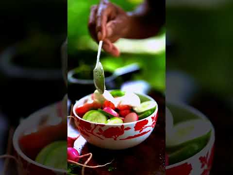 Pink radish with cucumber