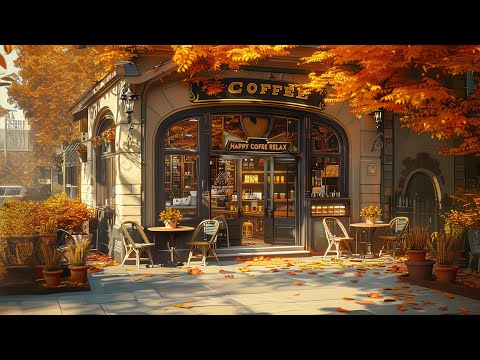 Elegant Autumn Jazz in Coffee Shop Ambience ☕️ Smooth Jazz Music 🍂 Autumn Chill