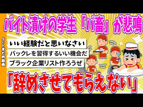 【2chまとめ】バイト漬けの学生「バ畜」が悲鳴…法的には？　「辞めさせてもらえない」「シフトが増えてしまった」【ゆっくり】