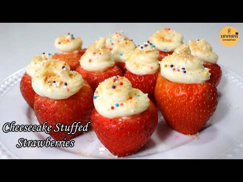 Cheesecake Stuffed Strawberries | स्ट्रॉबेरी चीजकेक बाइट्स | No Bake Dessert | Quick Dessert Recipe