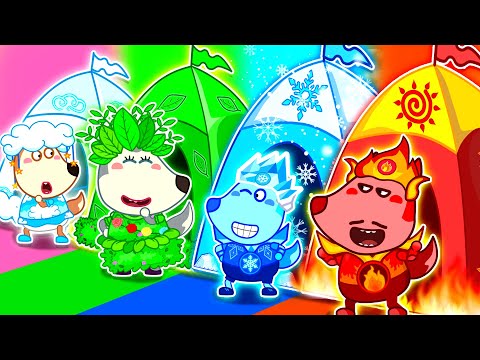 Four Elements Build a Tent! Anger! Joy! Sadness! Disgust  🐺 Cartoons for Kids | LYCAN - Arabic