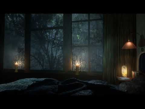 Sleep in a Cozy Forest Bedroom with Rain & Thunder Sounds | Perfect for Relaxation & Sleep