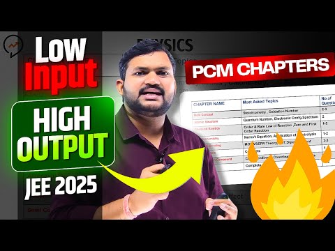 Low Input vs High Output PCM Chapters for JEE 2025 | Most ScoRING Chapters Topic Wise#jee #jeemains