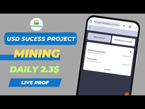 USD success project mining daily 2.3$ live prof at home