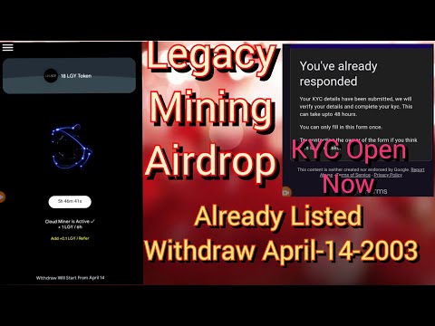 LEGACY Mining Apps 2023.Best Mining Apps 2023.KYC Open Now & Withdraw April-14-2023.