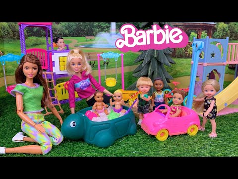 Barbie Doll Family New Baby First Playdate at the Playground