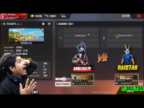 Raistar vs Ankush ff | 1 VS 1 in custom Room |  Indian Fastest player | @railive8393