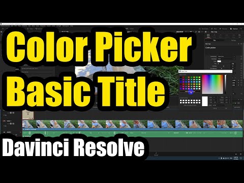 Where is the Color picker in Davinci resolve? (Pick screen color, Apply it to Title/Text)