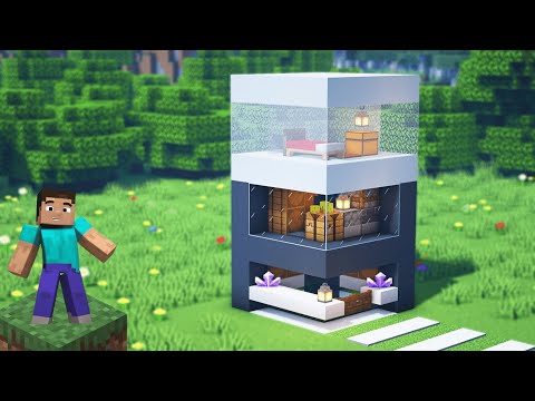 ⚒️ Minecraft : How To Build a Small Starter Modern House