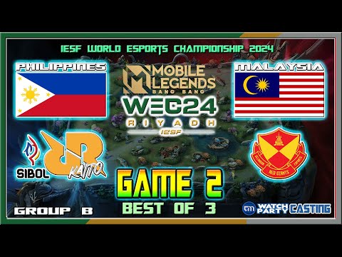 PHILIPPINES vs MALAYSIA Game 2 | SIBOL RRQ KAITO vs SRG | IESF World Esports Championship 2024 Group