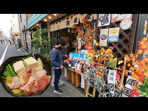 Japan sumo wrestler hotpot, fried meat cake, dounts seafood rice, Tokyo walk tour