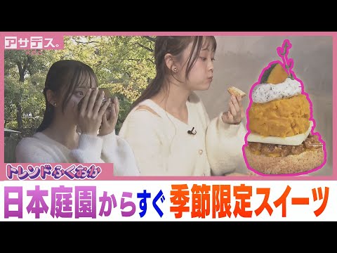 【紅葉】日本庭園からすぐ！季節限定スイーツ【トレンドふくおか】【アサデス。】