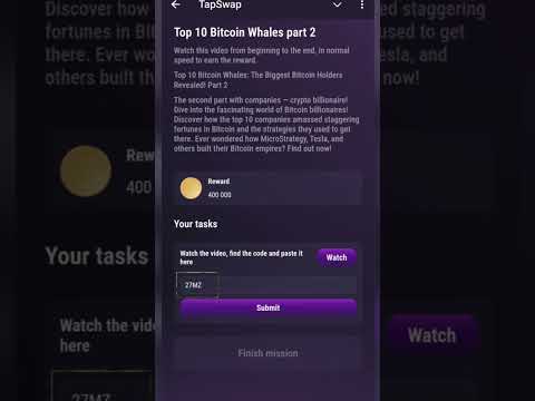 Code for Top 10 Bitcoin Whales: The Biggest Bitcoin Holders Revealed! Part 2 #tapswap