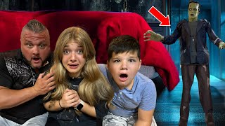 FRANKENSTEIN IN OUR HOUSE!  Spirit Halloween 2024 Animatronic Unboxing (SCARY) Fun and Crazy Family!