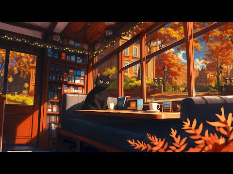 Lofi With My Cat || Coffee Time ☕🐈‍⬛ lofi autumn - lofi coffee for Study / Focus / Relax