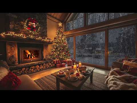 Tranquil Christmas Night: Soft Rainfall and Cozy Fire Sounds to Help You Relax, Unwind, and Sleep