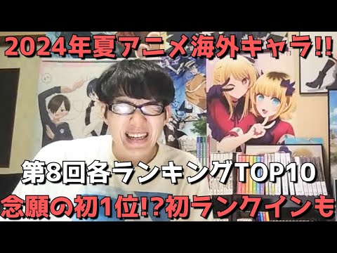 【2024年夏アニメ第8回(第10週)】「海外キャラ人気」各ランキングTOP10【Anime Trending(女性、男性、二人組)】(ネタバレなし)【念願の初1位！？初ランクインも】