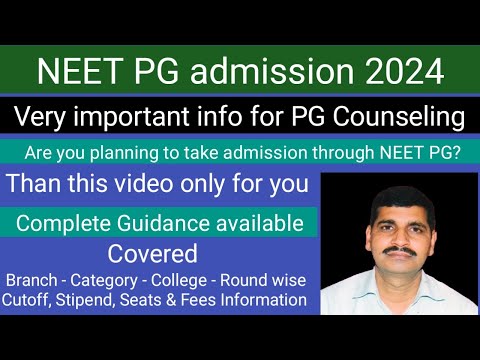 NEET PG admission 2024 important info !! Download  guidance with Cutoff, Stipend, fees & Seats