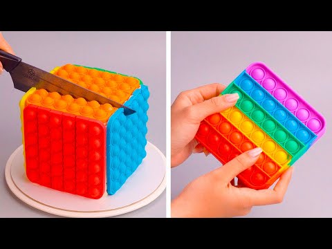 How To Make Rainbow Cake Decorating Ideas | So Yummy Colorful Cake Decorating Recipes