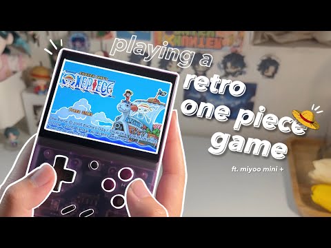 🕹️ playing a retro one piece game - miyoo mini plus unboxing, aesthetic gameplay