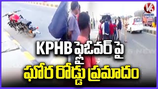 Fatal Road Incident : Bike Hits Road Crossing Man On KPHB Flyover | V6 News