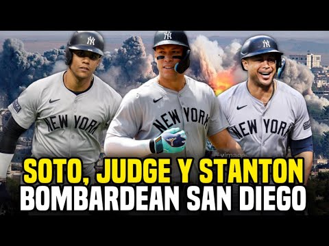 BOMBARDEARON SAN DIEGO PADRES! JUAN SOTO, AARON JUDGE Y GIANCARLO STANTON PEGAN 3 JONRONES - MLB