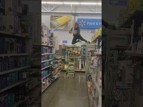 extreme pogo sticking inside of a Walmart