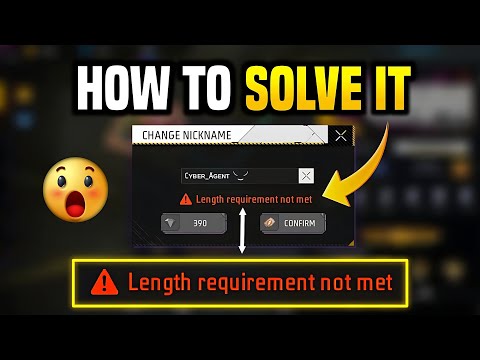 How To Solve Length Requirement Not Met Problem In Free Fire || FF Me Name Change Nahin Ho Raha Hai