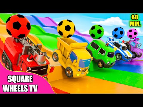 Baby Shark + Wheels On the Bus 1 Hour - Soccer ball shaped wheels - Baby Nursery Rhymes & Kids Songs