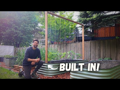 🍅 DIY Tomato Trellis for Metal Raised Beds!