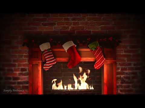 Simply Warm Cozy Christmas Hanging Stockings Fireplace Ambience