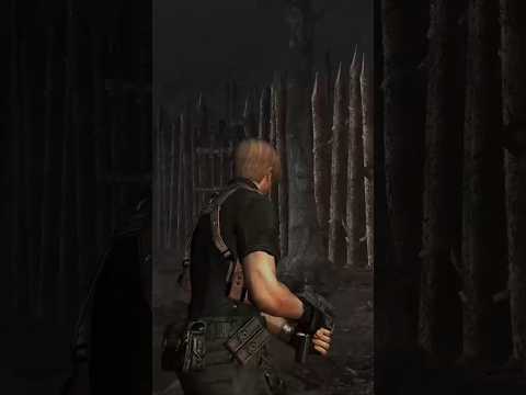 Leon Uses 69IQ To Hit The Boss With a Grenade Resident Evil 4 #re4 #shorts #viral #residentevil4