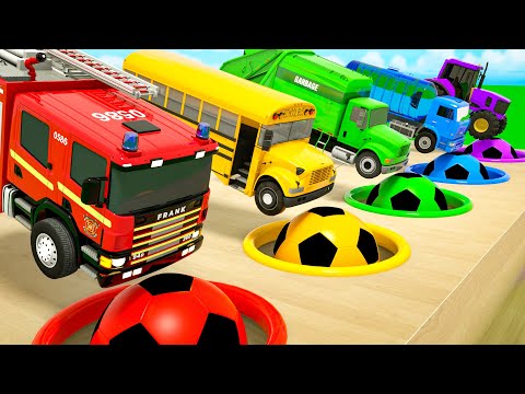 Baby Shark Song - Slide and Soccer balls for coloring cars - Baby Nursery Rhymes & Kids Songs