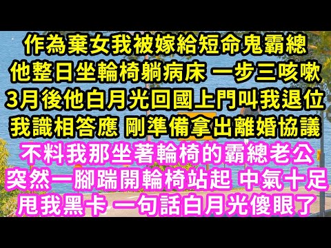 和霸總結婚3月 他白月光突然回國，擋在霸總病房門前 不讓我進門「我回來了 你可以物歸原主了」不料我冷笑著剛想回擊 我那柔弱不能自理的霸總老公突然一腳踹開輪椅#甜寵#灰姑娘#霸道總裁#愛情#婚姻