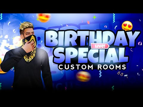 BIRTHDAY SPECIAL LIVE STREAM 🥳🎉 || Free Fire Live || Live Custom Room || Rank Push