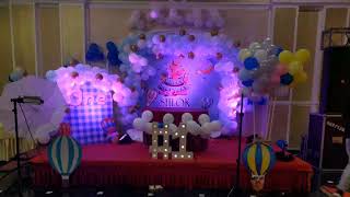 prasuit first birthday theme decoration | 1st birthday decoration ideas in hall |