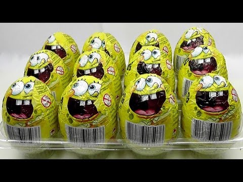 12 SPONGEBOB Chocholate Surprise Eggs Unboxing